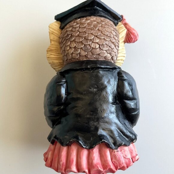 GRADUATION OWL FIGURINE UNIQUE VINTAGE - Picture 4 of 10